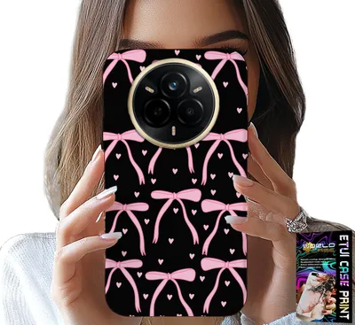 Obrázek produktu pro Pouzdro pro Realme 14 Pro 5G – černé s růžovými stužkami a mašličkami