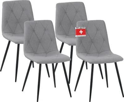Produktbild von Albatros Esszimmerstuhl Dora mit Stoff Bezug stilvolles Vintage Design, belastbar mit 110Kg, Polsterstuhl - Moderner Küchenstuhl, Stuhl Esszimmer