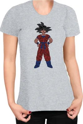 Produktbild von Damen T-Shirt Dragon Anime Manga Ball Z Goku 04, Lady XS / Grau