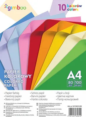 Zdjęcie produktu dla Papier Kolorowy 100 Arkuszy 10 Kolorów Neonowych