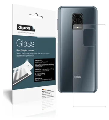 Produktbild von 2x Schutzfolie für Xiaomi Redmi Note 9 Pro Rückseite matt - Anti-Shock 9H Folie dipos Glass Kunststoffglas