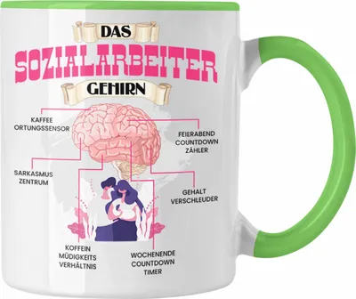 Produktbild von Trendation - Sozialarbeiter Tasse Lustiges Geschenk für Soziale Arbeit Spruch Becher Geburtstag Weihnachten (Grün)