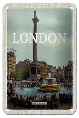 Produktbild von Blechschild Reise 12x18cm London England Brunnen Schild
