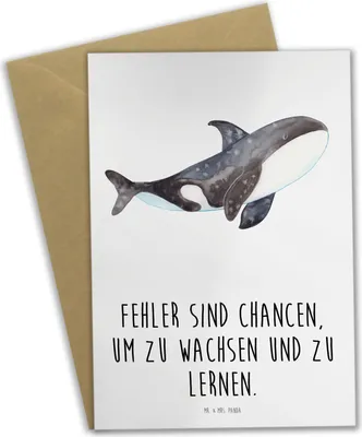 Produktbild von Mr. & Mrs. Panda Grußkarte Fehler lernen wachsen - Weiß - Geschenk, Zuversicht, dankeskarten, Optimismus, einladungskarten, Wachstum, Vertrauem, weihnachtskarten, Mut