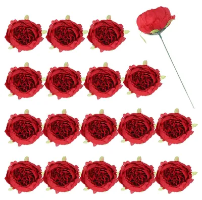 Immagine prodotto di Rose di seta artificiali – 25 pezzi – Con stelo – Colore: rosso – Ideali per decorazioni e composizioni floreali