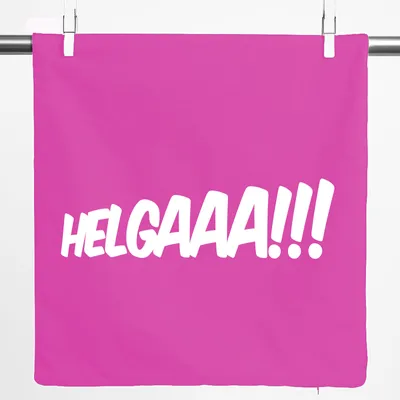 Produktbild von Huuraa Kissenbezug Helgaaa Schriftzug 40x40cm Fuchsia Baumwolle Dekokissenbezug Geschenkidee