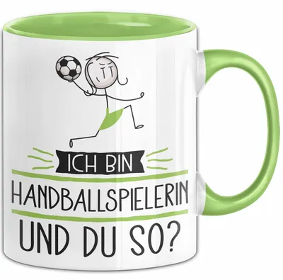Produktbild von Handballspielerin Tasse Geschenk Ich Bin Handballspielerin Und Du So Geschenkidee Lustiger Spruch Becher (Grün)