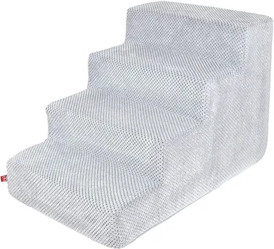Obrázek produktu pro Schody pro psy Schody pro kočky Schody pro domácí mazlíčky Pomůcka pro lezení Plyšový potah 4 stupně Šedá barva