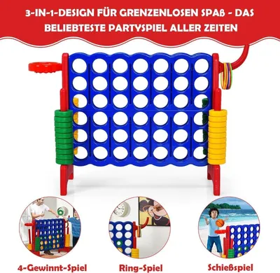 Obrázek produktu pro Velká sada 4 v řadě Jumbo 4 v řadě 84 x 33 x 79 cm modrá + červená