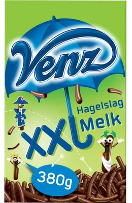 Image de Venz XXL chocolat au lait contre la grêle 380g – lait entier fin avec sucre de grêle croquant