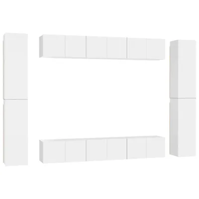 Produktbild von vidaXL 10-tlg. TV-Schrank-Set Weiß Holzwerkstoff