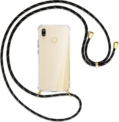 Produktbild von Handykette Backcover-Schutzhülle mit Band (Metall goldfarben) für Huawei P20 lite - schwarz/gold
