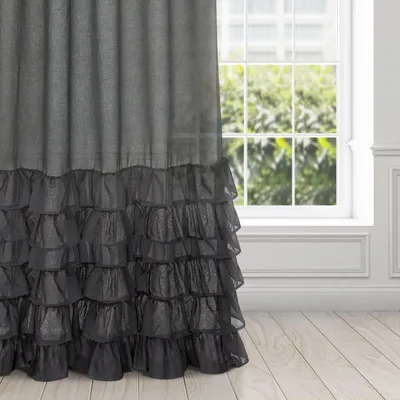 Produktbild von Gardine DOLLY schwarz 140x250 cm Kräuselband