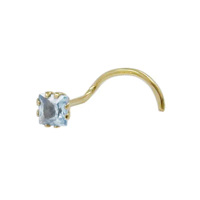 Produktbild von Nasenstecker 3x3mm Zirkonia aquafarben 18Kt GOLD gold 3mm