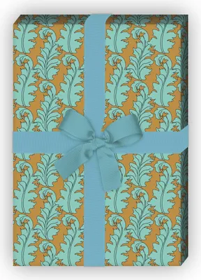 Produktbild von Klassisches Geschenkpapier mit Blätter Arabesken, beige - G8298, 32 x 48cm