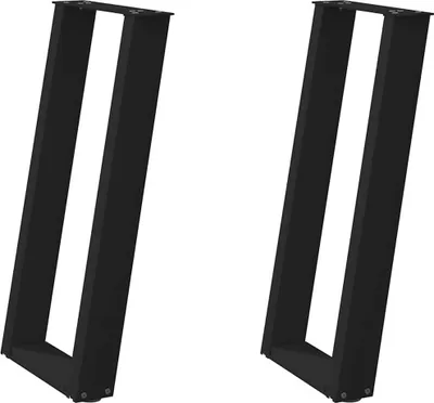 Produktbild von vidaXL Konsolentischbeine U-Form 2 Stk. Schwarz 38x(72-73) cm Stahl
