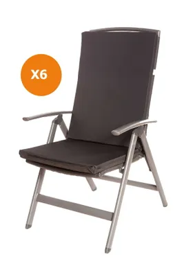 Produktbild von Stuhlkissen 6er set | Sitzkissen 110x47x4cm Schwarz | sitzkissen gartenmöbel Polsterauflage Auflage für Stühle | stuhlkissen outdoor