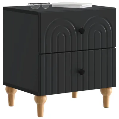 Image de vidaXL Table de chevet noire 43 x 34,5 x 48 cm en aggloméré