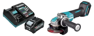 Produktbild von Makita GA 047 GM101 Akku Winkelschleifer 40 V max. 125 mm X-LOCK Brushless + 1x Akku 4,0 Ah + Ladegerät