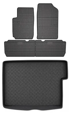 Zdjęcie produktu dla Dywaniki gumowe + mata bagażnika do Citroen Xsara Picasso 1997-2010 – czarne, dopasowane – Wielganizator SolidPRO