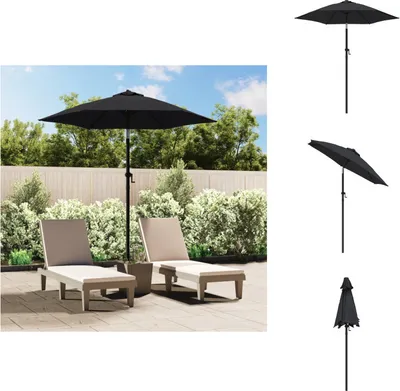 Immagine prodotto di vidaXL Ombrellone nero 200 x 224 cm alluminio - Ombrelloni e tende da sole