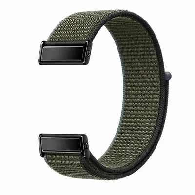 Produktbild von Armband für Fitbit Charge 5 Fitness Uhrenarmband aus Nylon Klettverschluss Sport atmungsaktiv verstellbar weich - dunkelgrün