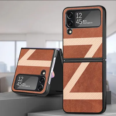 Produktbild von Für Samsung Galaxy Z Flip4 5G Kunstleder / Z-Muster Handy Tasche Etuis Hülle Neu