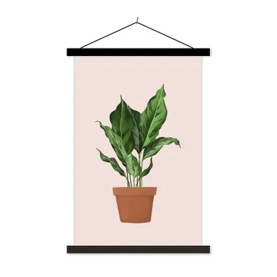 Produktbild von MuchoWow® Textilposter Pflanze - Blumentopf - Pastell 120x180 cm mit schwarzem Rahmen - Fotos