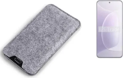 Produktbild von K-S-Trade Filz Handyhülle kompatibel mit Honor 300 Ultra Schutzhülle Filztasche Filz Tasche Case Sleeve Handy Hülle Filzhülle grau