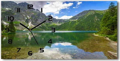 Produktbild von Wanduhr aus Glas – 60x30 cm - Glasbild - Glasuhr - Gehärtetes Glas - schwarze-zeiger - Sea Auge des Tatra