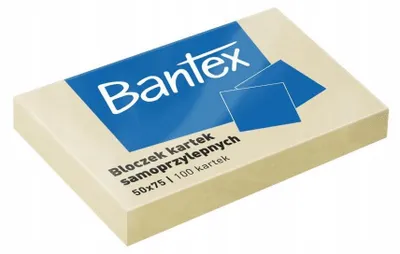 Produktbild von Bantex Gelbe Haftnotizen 50x75mm 100 Stück Klebezettel