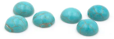 Produktbild von Vintageparts Cabochons aus synthetischem Türkis, 8 mm, 6 Stück