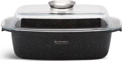 Produktbild von EDENBERG Aluguss Bräter 5,5L Alugussbräter , Glasdeckel , Gänsepfanne, Gans Ente INDUKTIONEB-008125