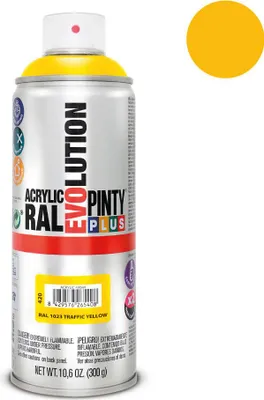 Image de Peinture Aérosol Jaune Signalisation Séchage Rapide Et Haute Adhérence - Pinty Plus