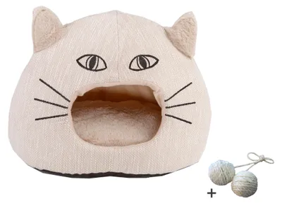 Produktbild von Katzenhöhle Amira mit Spielball, Farbe:beige