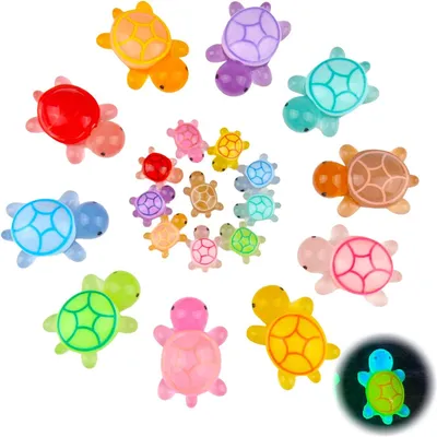 Productafbeelding van Mini schildpadden hars dieren schildpad - Set van 20 - Decoratie 2 maten