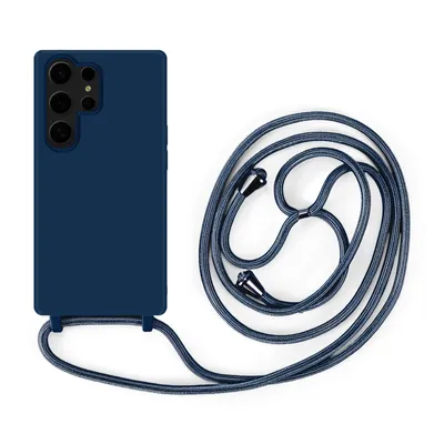 Produktbild von Handykette für Samsung Hanyhülle mit Band Hülle mit Kodel Smartphone Halskette Galaxy S24 Ultra Blau