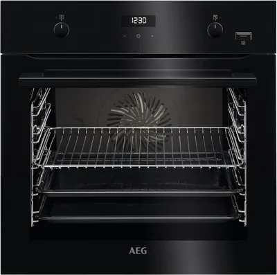 AEG BCS455020B Einbau Backofen schwarz 71 Liter SteamBake Versenkknebel