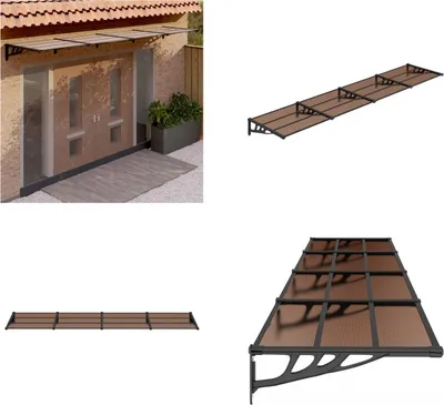 Obrázok produktu pre vidaXL Strieška na dvere čierna 396x90 cm polykarbonát - Strieška na dvere - Strieška na predné dvere - Strieška na zadné dvere
