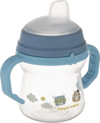 Image de Canpol Babies, Blue Bonjour Paris mug with silicone mouthpiece 150 ml 56/612, 1 piece