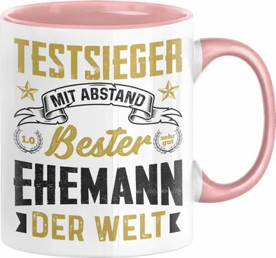 Produktbild von Bester Ehemann Geschenk Tasse Mit Abstand Bester Ehemann Der Welt Hochzeitstag Jahrestag Geschenkidee Valentinstag Ehemänner (Rosa)