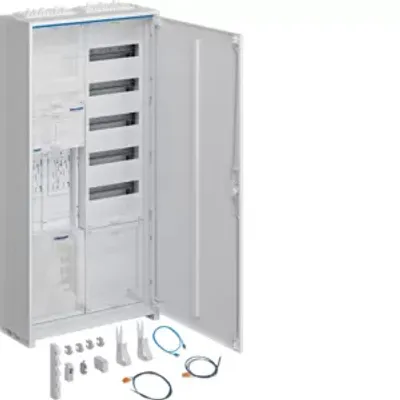 Productafbeelding van Hager completekast ZB32SET25LS, 2 aardlekschakelaars/overstroombeveiliging, 5 modules, aansluitplaat, inbouw, 1100 V