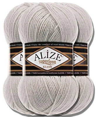 Produktbild von Alize 3x 100g Superlana Klasik Wolle, Uni, Häkeln, Stricken (208)