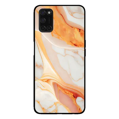 Zdjęcie produktu dla Smartphonica Etui na telefon do OPPO A52 / A72 4G / A92 z marmurowym nadrukiem - Etui z TPU z marmurowym wzorem - Pomarańczowy
