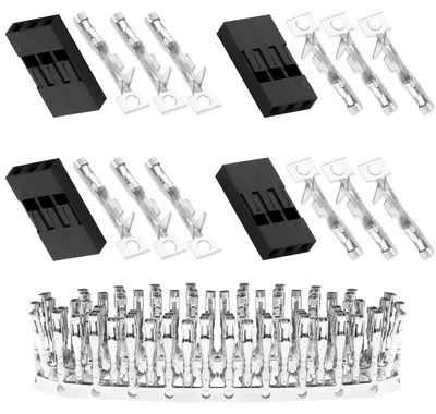 50 Sets 2,54 mm 3-Pin Buchsen-Adapter-Steckverbinder-Set