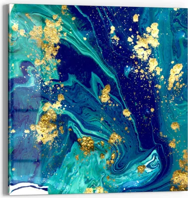 Produktbild von DEQORI Magnettafel Glas 50x50 cm 'Marmor mit Goldakzent' beschreibbar Whiteboard