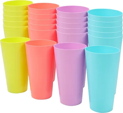 Produktbild von Famanu Plastikbecher Set 24 Stück - 600ml - Mehrfarbig