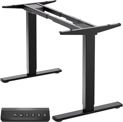 Productafbeelding van Verstelbaar bureauframe, 2 motoren, tot 100 kg, elektrisch verstelbaar zit-sta bureau, 3 geheugenfuncties, elektrische tafelpoten, zwart frame, model CDF222E-B