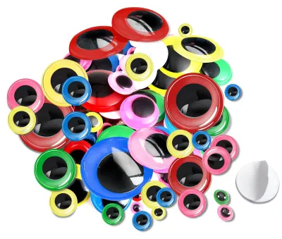 100 Wackelaugen selbstklebend, 6–35 mm, rund, für DIY-Basteln