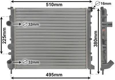Produktbild von VAN WEZEL 43002271 Kühler Wasserkühler Motorkühler für RENAULT KANGOO (KC0/1) KANGOO Express (FC0/1) für NISSAN Kubistar Kastenwagen (X76)